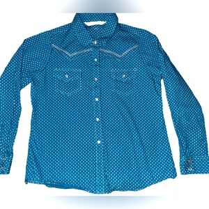 Cumberland Outfitters Pearl Snap Western Cowgirl Shirt. Girls Large
